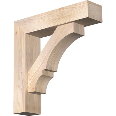 Ekena Millwork Balboa Block Smooth Bracket w/ Offset Brace, Douglas Fir, 7 1/2"W x 32"D x 32"H BKT0806X32X32BOA05SDF